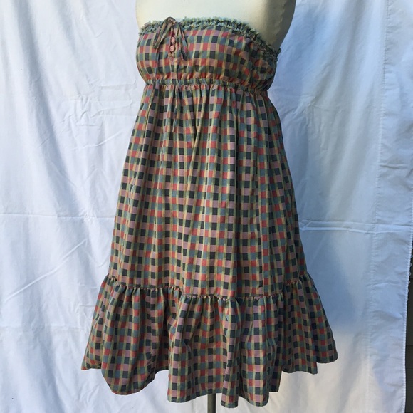 Strapless Checkered Dress - Picture 1 of 3